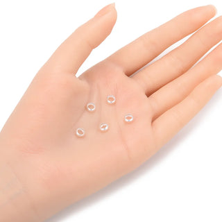 20pcs 925 Sterling Silver Large Hole Round Ring Spacer Beads, Size Selections: 4mm/5mm/6mm