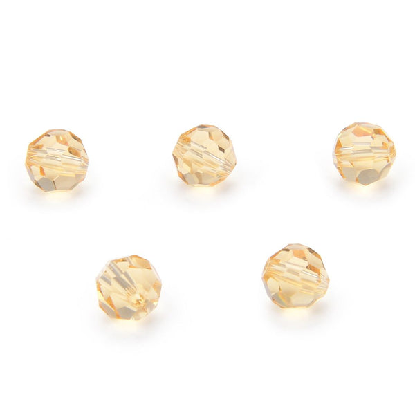 50pcs Adabele Austrian Faceted Round Crystal Beads #5000, Golden Champagne, Size Selections: 4mm/6mm/8mm/10mm