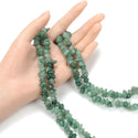 Natural Green Aventurine Gemstone Smooth Tumbled Pebble Beads, Irregular, 8mm-10mm, Hole ID 1mm, 1 Strand/15 Inch, GZ3-6