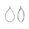 20pcs Open Back Pearl Teardrop Bezel Blanks, Pendant Base, Large Resin Mold, Silver, 34x20mm, CF288-4