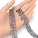 Natural Flashy Labradorite Gemstone Tiny Small Faceted Round Beads, 4mm, Hole ID 0.6mm, 15 Inch/1 Strand, GK4-5