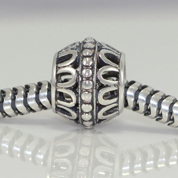 1pc Solid 925 Sterling Silver Artistic Crown Bead Charm, Compatible with Pandora All Other Charm Bracelet, EC25