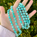 Adabele Premium 108 Mala Bead Tassel Necklace, 8mm Natural Grade A Amazonite Gemstone, Blue Green Buddhist Japa Prayer Beaded Jewelry RGN22