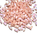 10g Miyuki Half Tila Seed Beads 5x2.3mm, Luster Rainbow Light Peach (HTL-596-1)