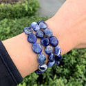 1 Strand Stretch Natural Blue Sodalite Free Form Gemstone Bracelet, 7-10mm Beads, Length Selections: 7 inch/7.5 inch