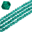 200pcs Creative Club Faceted Bicone Crystal Glass Beads, Emerald Green, 8mm (0.31 Inch), Hole ID 1.1mm, CCB824