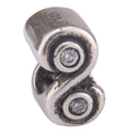 Real 925 Sterling Silver Charm, April Birthstone Bead, Cubic Zirconia CZ Clear Gemstone,...