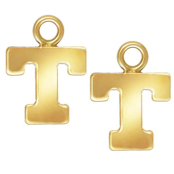 1pc Real 1/20 14K Gold Filled Letter T, Small Alphabet Charm Drop, 5.8x5.6mm , JK12-A20