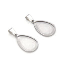 10pcs 304 Stainless Steel 28x20mm Teardrop Pear Bezel Cup Settings