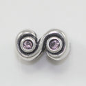 1pc Real 925 Sterling Silver Charm, October Birthstone Bead, Cubic Zirconia CZ Pink Tourmaline Gemstone, Compatible with Pandora all Other Charm Bracelets, EC419