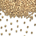 7.5g Miyuki Delica 11/0 Seed Beads, Matte 24Kt Light Gold-Plated DB334