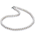 Natural Grade AAA+ Round White Cultured Freshwater Pearl Necklace, 7-8mm Pearl Strand, Length Selections: 16 inch/18 Inch