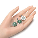2pcs Natural Green Aventurine Round Gemstone Pendant Drops, 20mm, G2P-K4