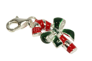 Solid 925 Sterling Silver Sugar Cane Holiday Dangle Bead