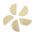 20pcs Brushed Raw Brass Large Half Round Semicircle Connector Link, 3-Hole, 35mm, Unplated/Uncoated, CF-A10