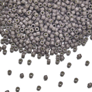 7.5g Miyuki Delica 11/0 Seed Beads, Duracoat Opaque Dyed Taupe DB2365
