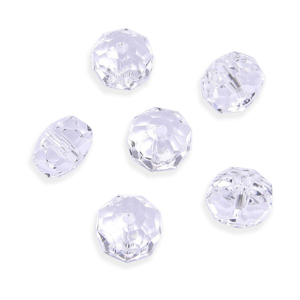 25pcs Adabele Austrian Faceted Donut Rondelle Crystal Beads #5045, Crystal Clear, 8mm x 5mm, Hole ID 1.2mm, SSO-801