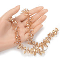 200pcs Creative Club Faceted Teardrop Briolette Crystal Glass Beads, Pendant Drop, Golden Shadow, 12x6mm, Hole ID 1mm, CCT2-28