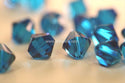 50pcs Preciosa Faceted Bicone Crystal Beads, Capri Blue, 6mm, Hole ID 1mm, Pre-B625