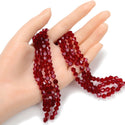 250pcs Creative Club Faceted Bicone Crystal Glass Beads, Siam Red Red, 6mm (0.24 Inch), Hole ID 1mm, CCB605