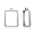 10pcs 304 Stainless Steel Rectangle Open Back Bezel Settings (25mm/35mm)
