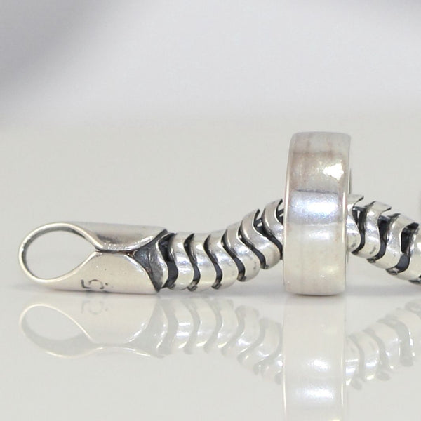 1pc 925 Sterling Silver Rubber Charm Holder Bead Stopper, Compatible with Pandora All Other 3mm Charm Bracelet, EC422