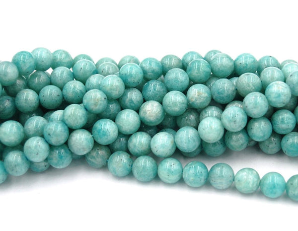 Natural Brazil Blue Amazonite Gemstone Round Beads, 15 Inch/1 Strand, Size Selections: 6mm/8mm/10mm