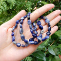 1 Strand Stretch Natural Blue Sodalite Free Form Gemstone Bracelet, 7-10mm Beads, Length Selections: 7 inch/7.5 inch