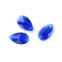 20pcs Creative Club Faceted Crystal Glass Pear Chandelier Pendant Drops, September Sapphire  Blue Birthstone, 22x13mm Large, Hole ID 1mm, CCE-13