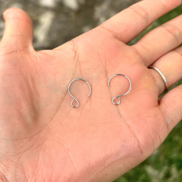 100pcs 316 Stainless Steel Round Hoop Earring Hooks (12mm/15mm/20mm)