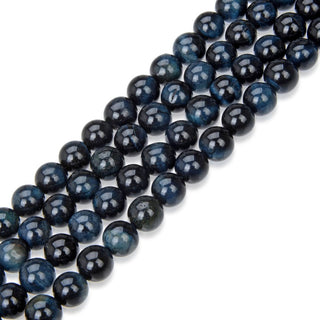Natural Grade A Blue Tiger Eye Gemstone Round Beads, 15 Inch/1 Strand, Size Selections: 6mm/8mm/10mm