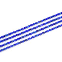 Natural Blue Lapis lazuli Gemstone Tiny Small Faceted Rondelle Beads, 3x2mm, Hole ID 0.65mm, 15 Inch/1 Strand, GK-A7