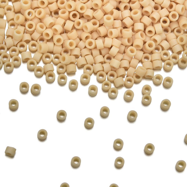 7.5g Miyuki Delica 11/0 Seed Beads, Opaque Matte Pear DB1581