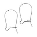 100pcs Earring Hooks Kidney Ear Wire, Sterling Silver Plated Brass, Size Selections: 18mm/25mm/30mm/36mm/43mm/47mm