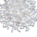 10g Miyuki Quarter Tila Seed Beads 5x1.2mm, Rainbow White Pearl QTL-471