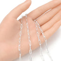 5 Feet 925 Sterling Silver Unfinished Paperclip Cable Chain Links, 3.5mm, Large Thick, SSK-D5