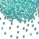 7.5g Miyuki Delica 11/0 Seed Bead Translucent Silver-Lined Aqua Green DB627
