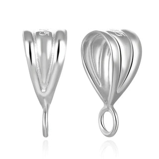 5pcs 925 Sterling Silver 14mm Folding Donut Bails, Pendant Connector, Closed Parallel Ring, SS355-2