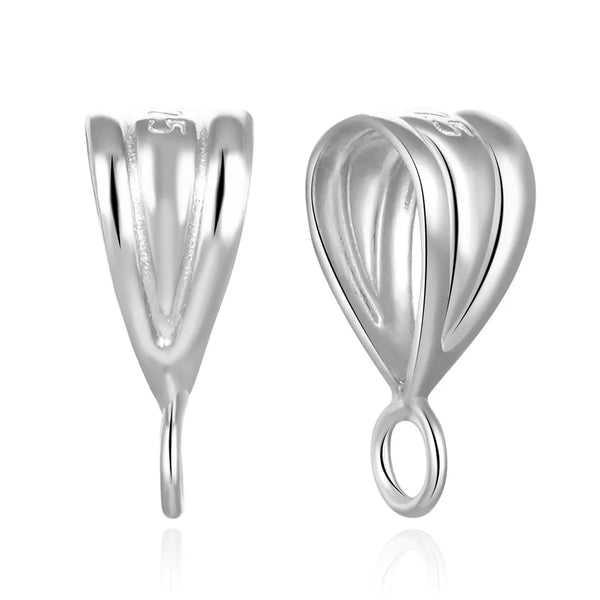 5pcs 925 Sterling Silver 14mm Folding Donut Bails, Pendant Connector, Closed Parallel Ring, SS355-2