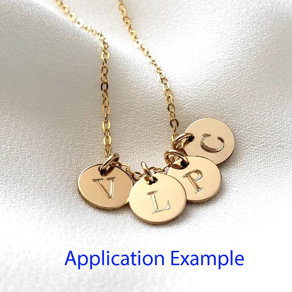 20pcs Real 1/20 14K Gold Filled Small Round Stamping Blank Disc Drops, 4mm, Hole ID 0.9mm, JK17-A4