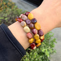 1 Strand Stretch Natural Mookaite Jasper Free Form Gemstone Bracelet, 7-10mm Beads, Length Selections: 7 inch/7.5 inch