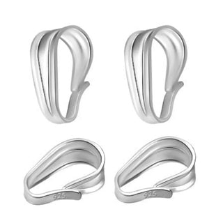 10pcs 925 Sterling Silver Snap On Bails, Pendant Connectors, Size Selections: 8x2.7mm, 9x3.3mm, 13x4.2mm
