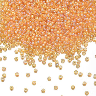 50g Miyuki Rocaille 8/0 Seed Beads Translucent Rainbow Light Topaz RR-251