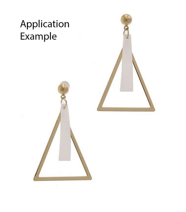 100pcs Triangle Beading Hoops, Open Back Bezel Frame, Sterling Silver Plated Brass, Size Selections: 12mm/17mm/20mm
