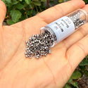 7.5g Miyuki Delica 10/0 Tube Seed Beads, Opaque Nickel-Plated DBM21