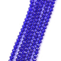 140pcs Creative Club Faceted Rondelle Crystal Glass Beads, Cobalt Blue, 8x6mm, Hole ID 1.1mm, CCR825