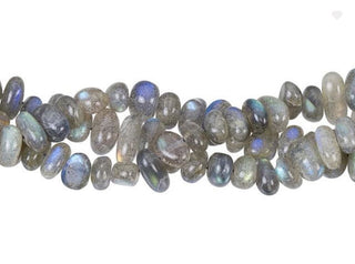 Natural Grade A Blue Flash Labradorite Gemstone Oval Tumbled Pebble Beads, Irregular, 6mm to 9mm, Hole ID 1mm, 15 Inch/1 Strand, GZ12-17