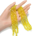 200pcs Creative Club Faceted Bicone Crystal Glass Beads, Light Topaz Yellow, 8mm (0.31 Inch), Hole ID 1.1mm, CCB809