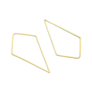 20pcs Raw Brass Kite Shape Beading Connector, Open Back Bezel, Unplated/Uncoated, Size Selections: 20mm Small/60mm Large