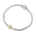 1pc Real Yellow Gold Plated Sterling Silver Rubber Charm Holder Bead Stopper, Compatible with Pandora All Other 3mm Charm Bracelet, EC27-B2